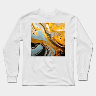 Amber Waves Fluid Abstract Long Sleeve T-Shirt